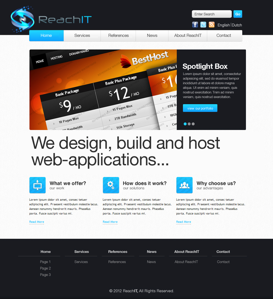 Web Design by Tempted By Design for ReachIT | Design #784386
