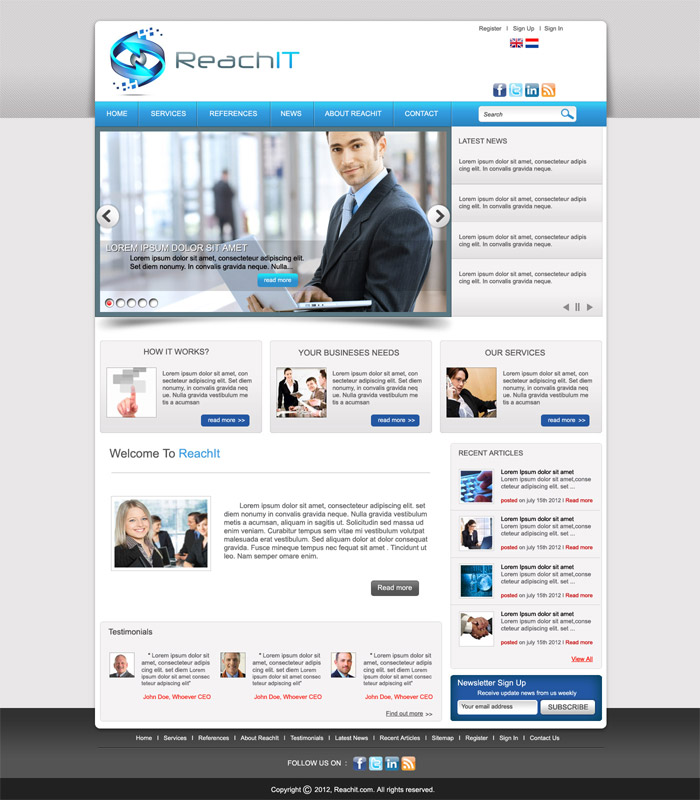 Web Design by DesignXyz for ReachIT | Design #969739