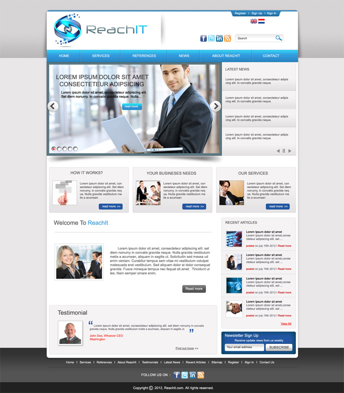 Web Design by DesignXyz for ReachIT | Design #969768