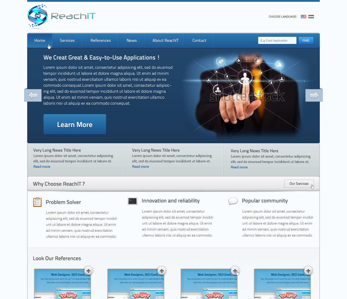 Web-Design von Budi Tanrim für ReachIT | Design #787565