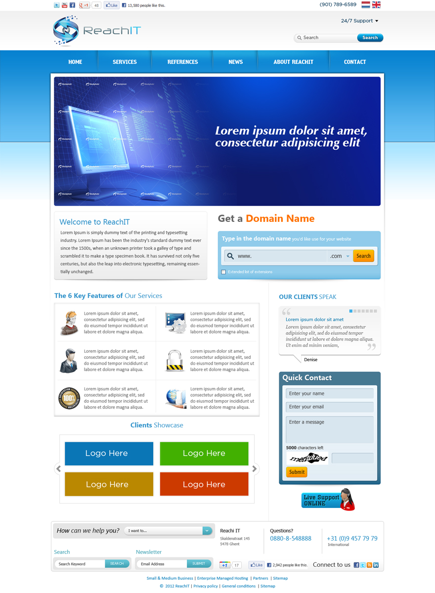 Web Design by ShreejiAkshar for ReachIT | Design #795723