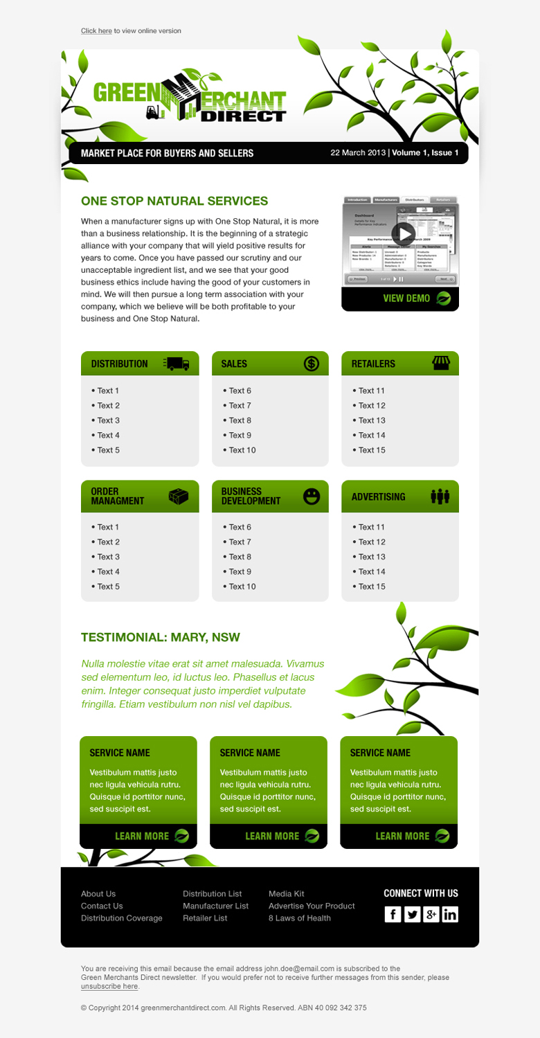 Newsletter Design by Veng for Visions of Health | Design #3293542