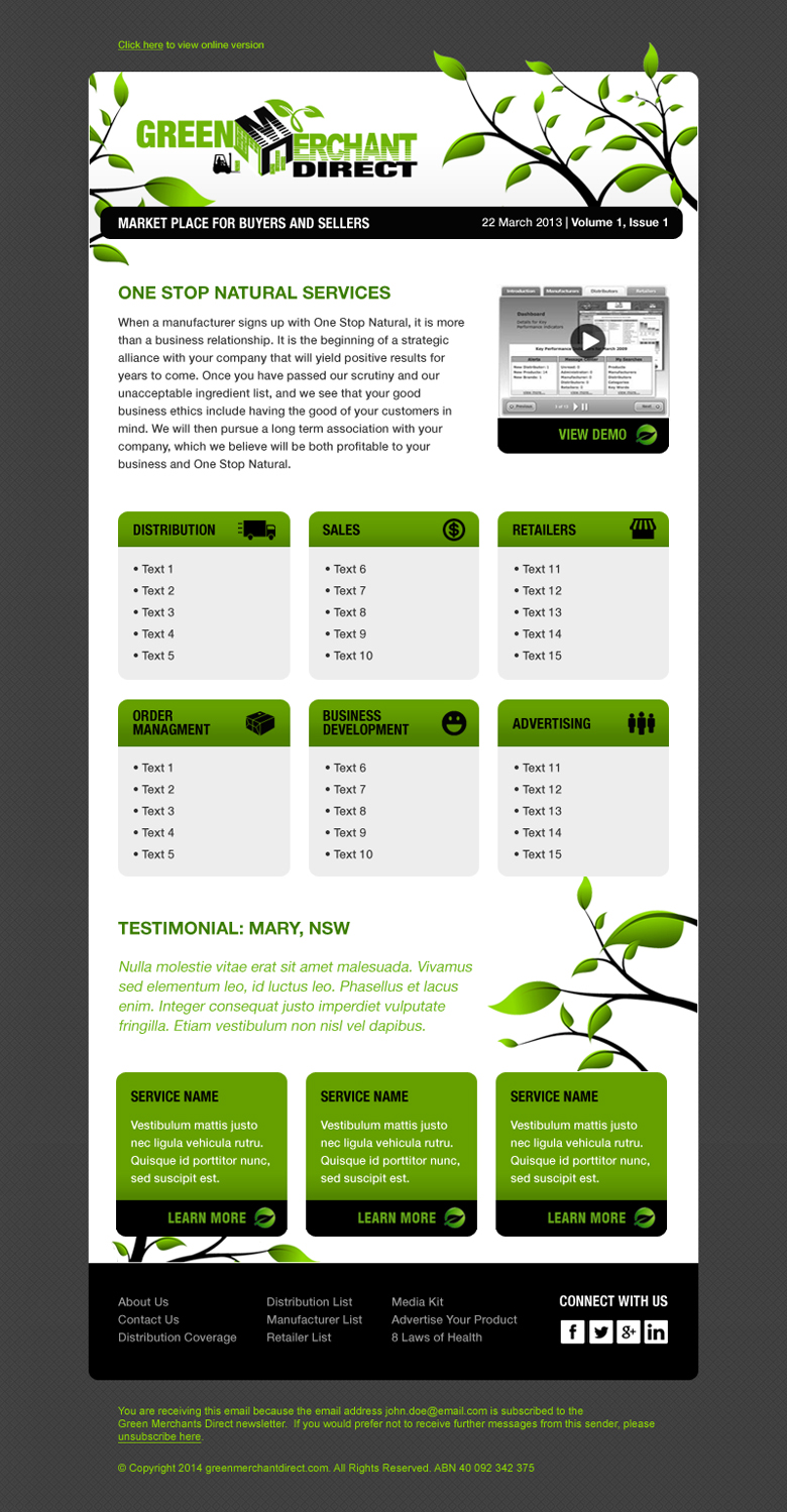 Newsletter Design by Veng for Visions of Health | Design #3293550