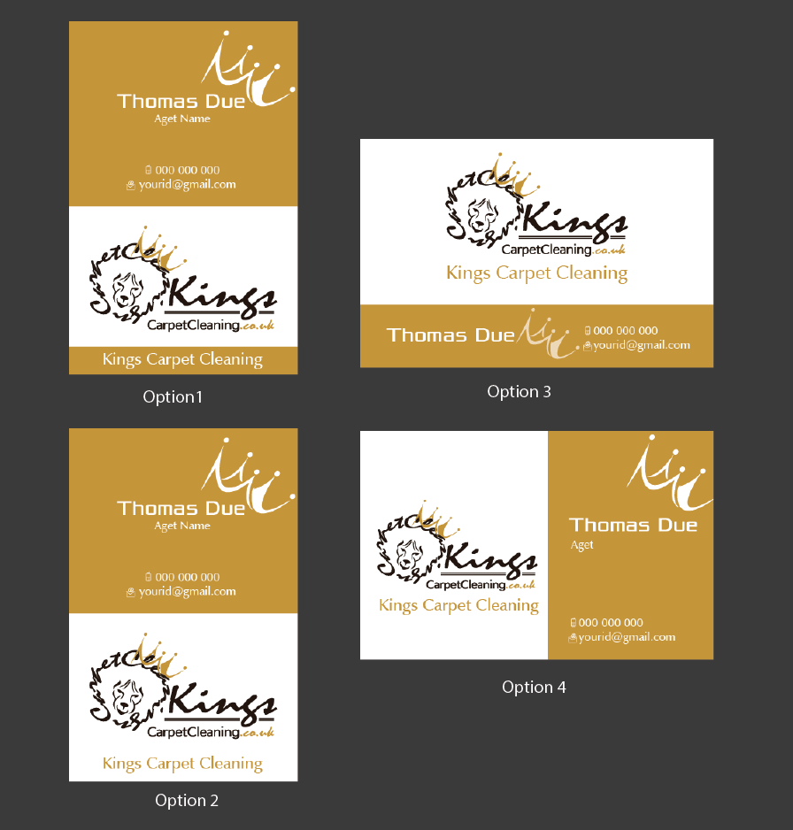 Visitenkarten-Design von kousik für Kings Carpet Cleaning | Design #3258234
