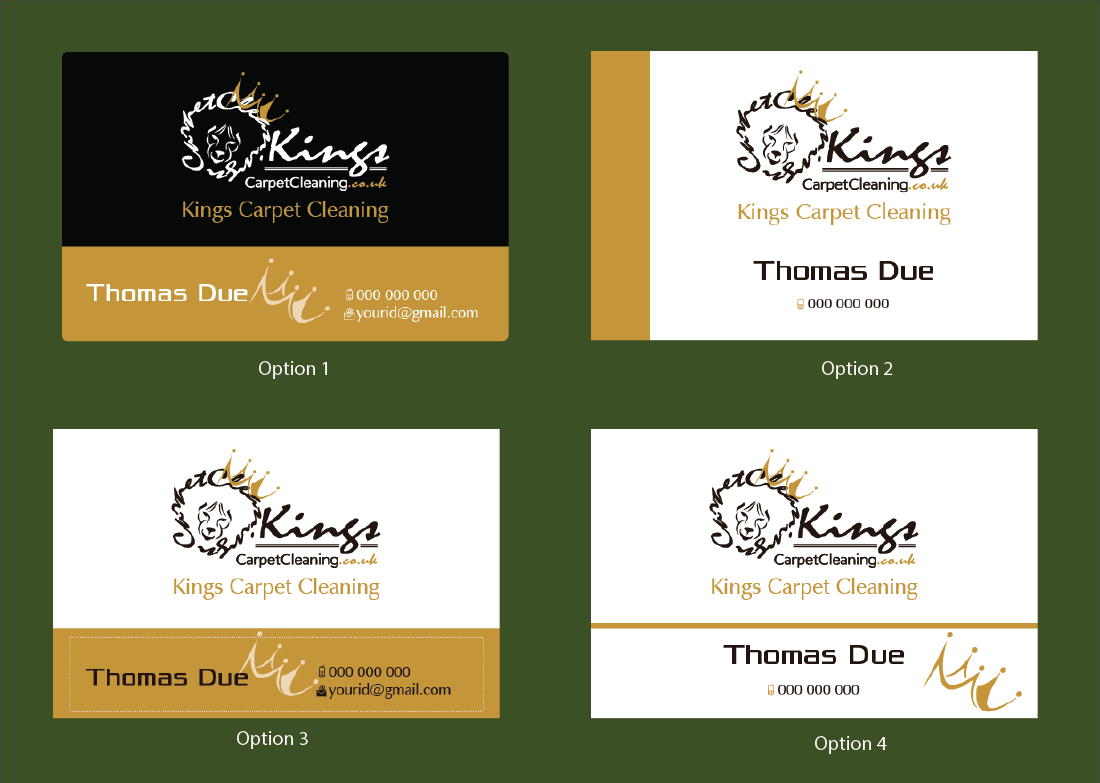 Business Card Design by kousik for Kings Carpet Cleaning | Design #3258490