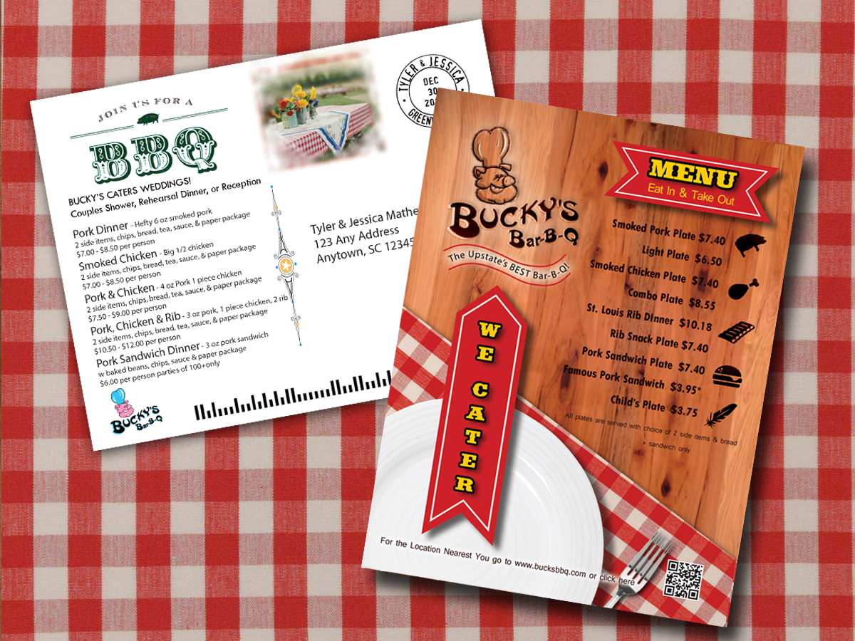Postkarten-Design von Create SnapShots für Bucky's Bar-B-Q | Design #3256490