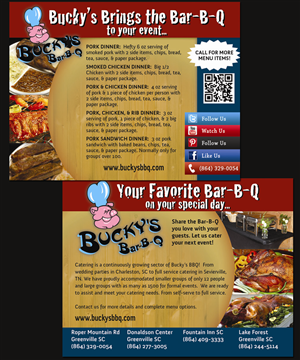 Postcard Design by iD_intelligentDesign for Bucky's Bar-B-Q | Design: #3239062