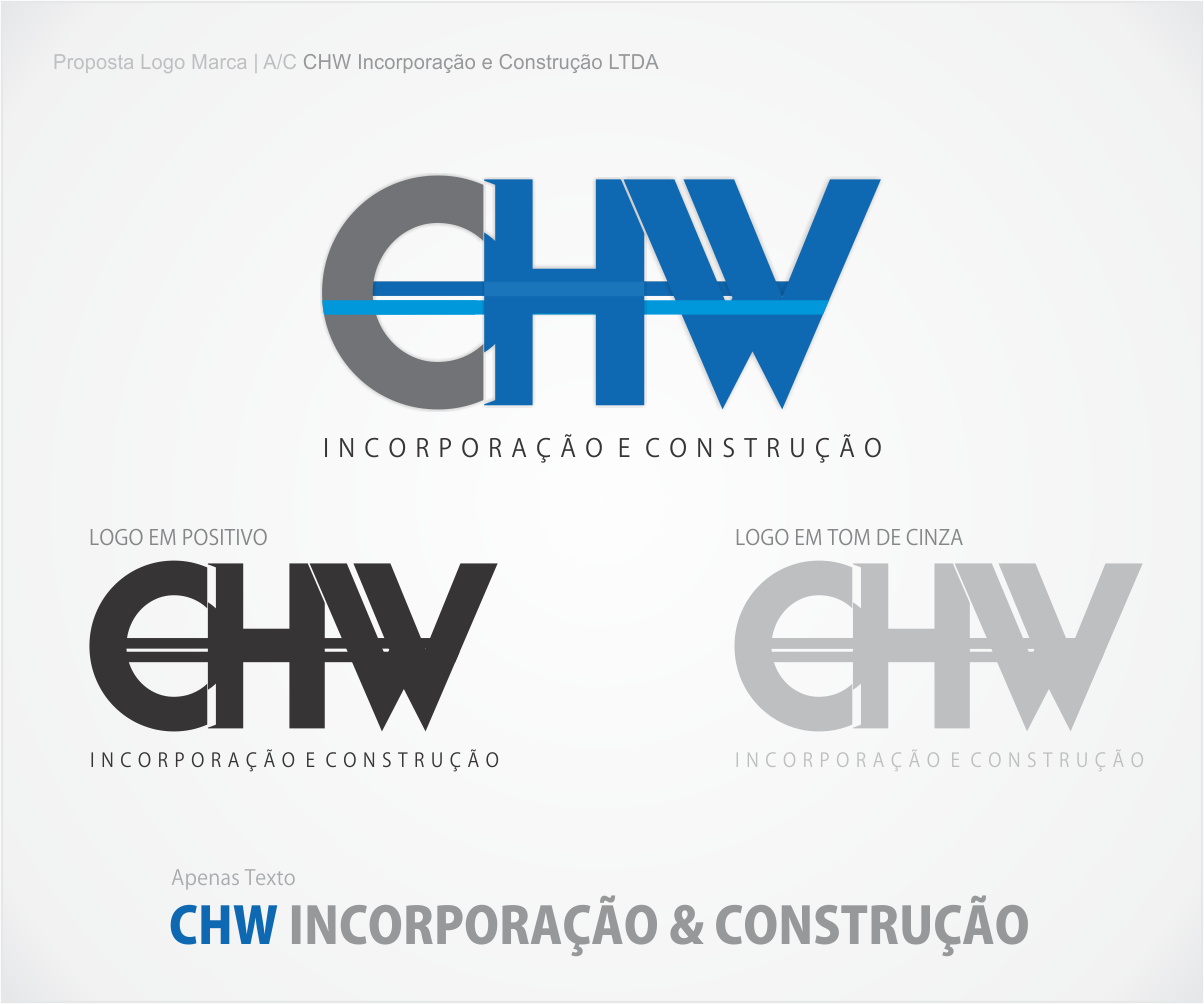 Logo Design by Carlos Sínteque for CHW INCORPORAÇÃO E CONSTRUÇÃO LTDA | Design #3209490