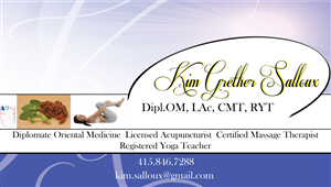Business Card Design by Exceptional Graphics for Kim Salloux LAc | Design: #3211387
