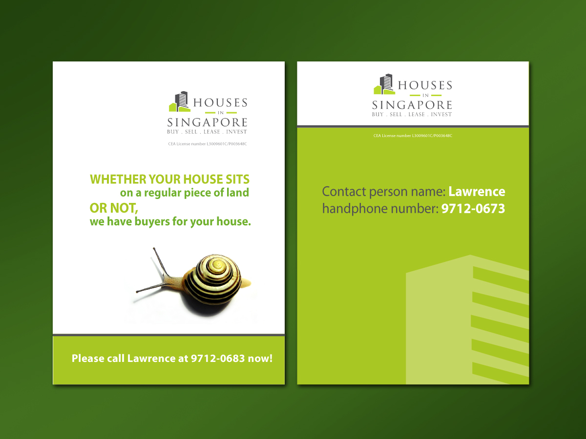 Diseño de Flyer por Sonya para Houses In Singapore | Diseño #785569