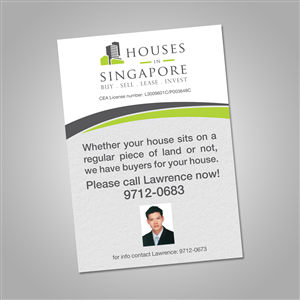 Flyer Design by luis likes design for Houses In Singapore | Design: #798382