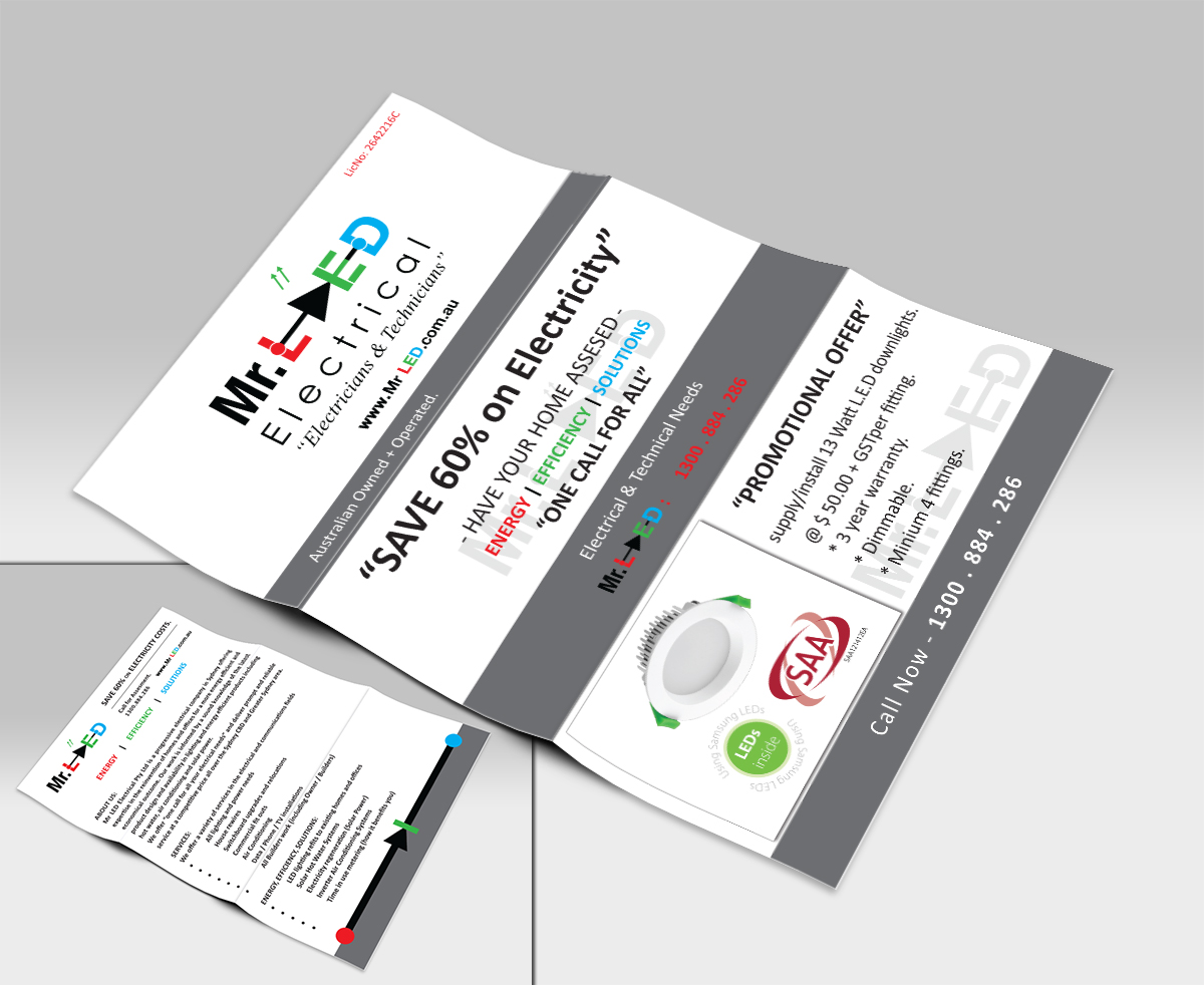 Flyer-Design von MT für Mr L.E.D Electrical Pty Ltd | Design #3289435
