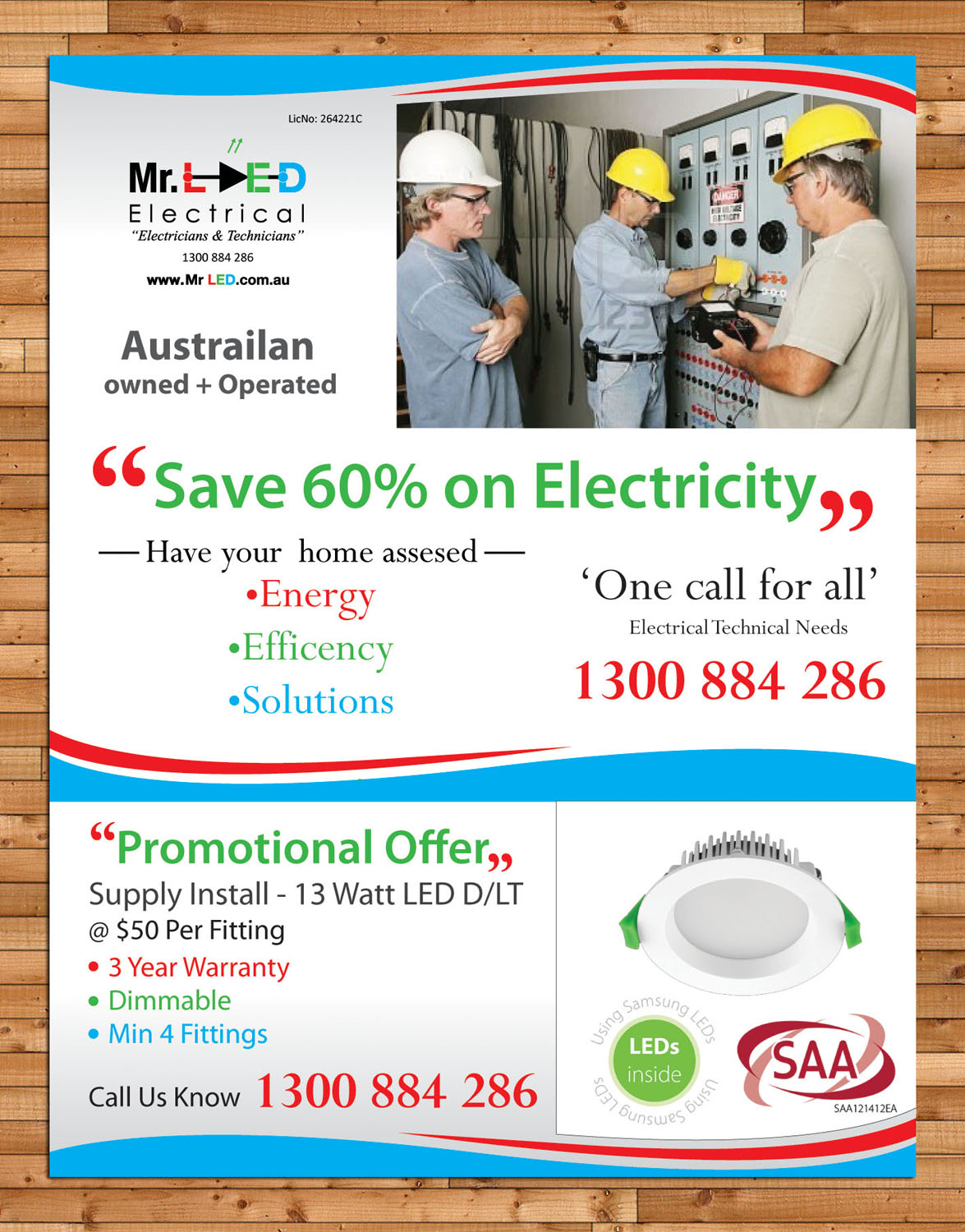 Diseño de Flyer por Sbss para Mr L.E.D Electrical Pty Ltd | Diseño #3215020