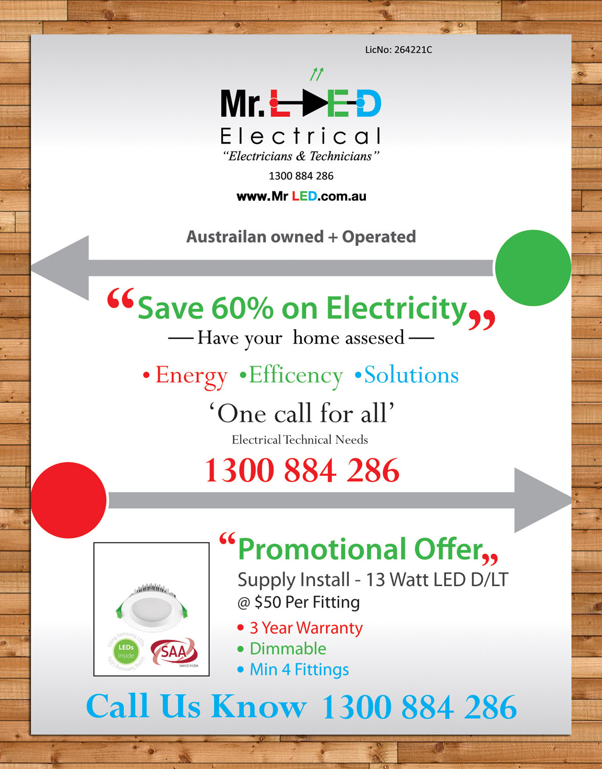 Diseño de Flyer por Sbss para Mr L.E.D Electrical Pty Ltd | Diseño #3215031