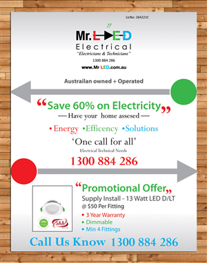 Flyer Design by Sbss for Mr L.E.D Electrical Pty Ltd | Design: #3215031