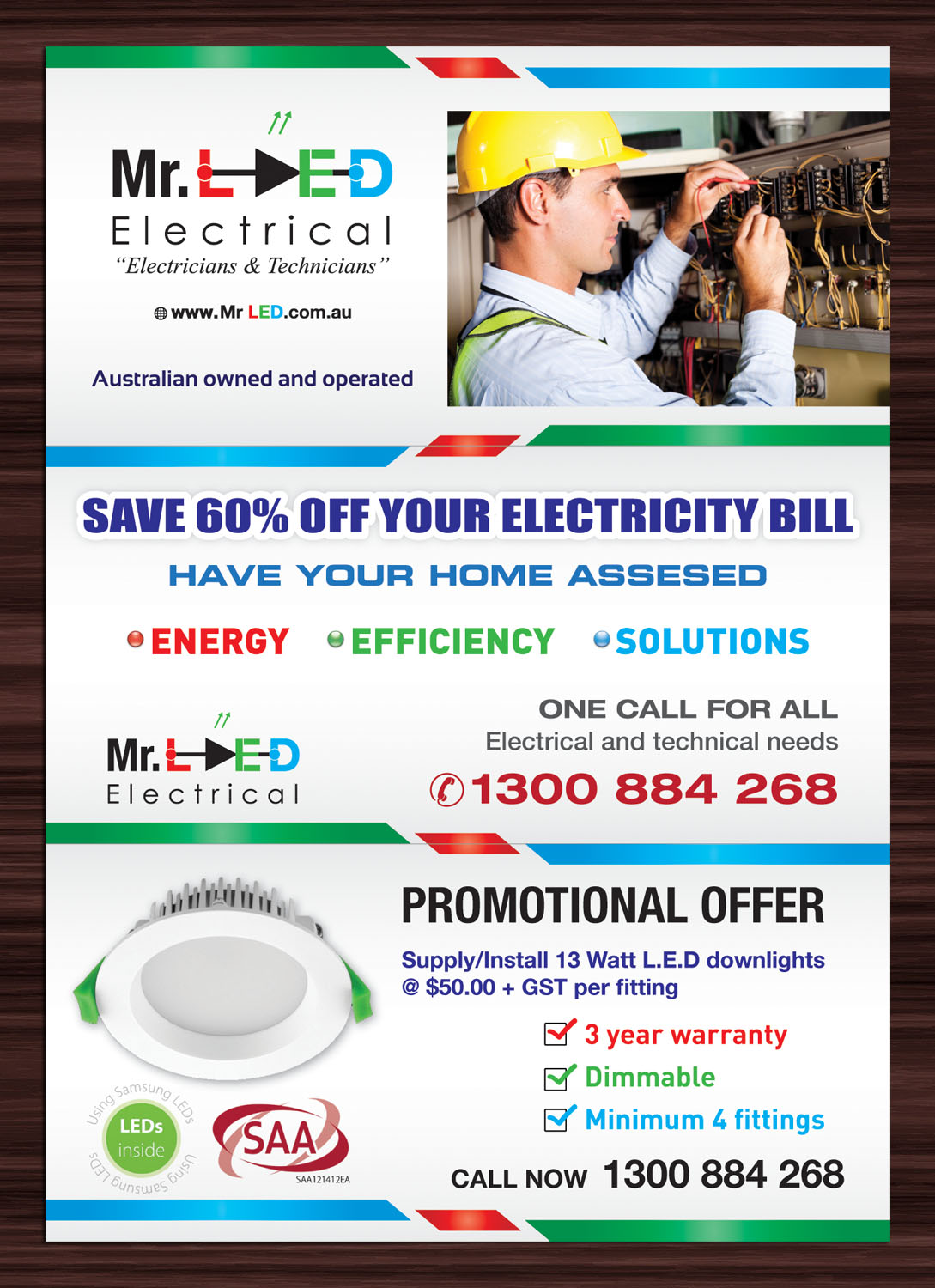 Flyer-Design von Sbss für Mr L.E.D Electrical Pty Ltd | Design #3240637