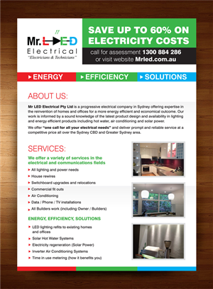 Flyer Design by rkailas for Mr L.E.D Electrical Pty Ltd | Design: #3280298