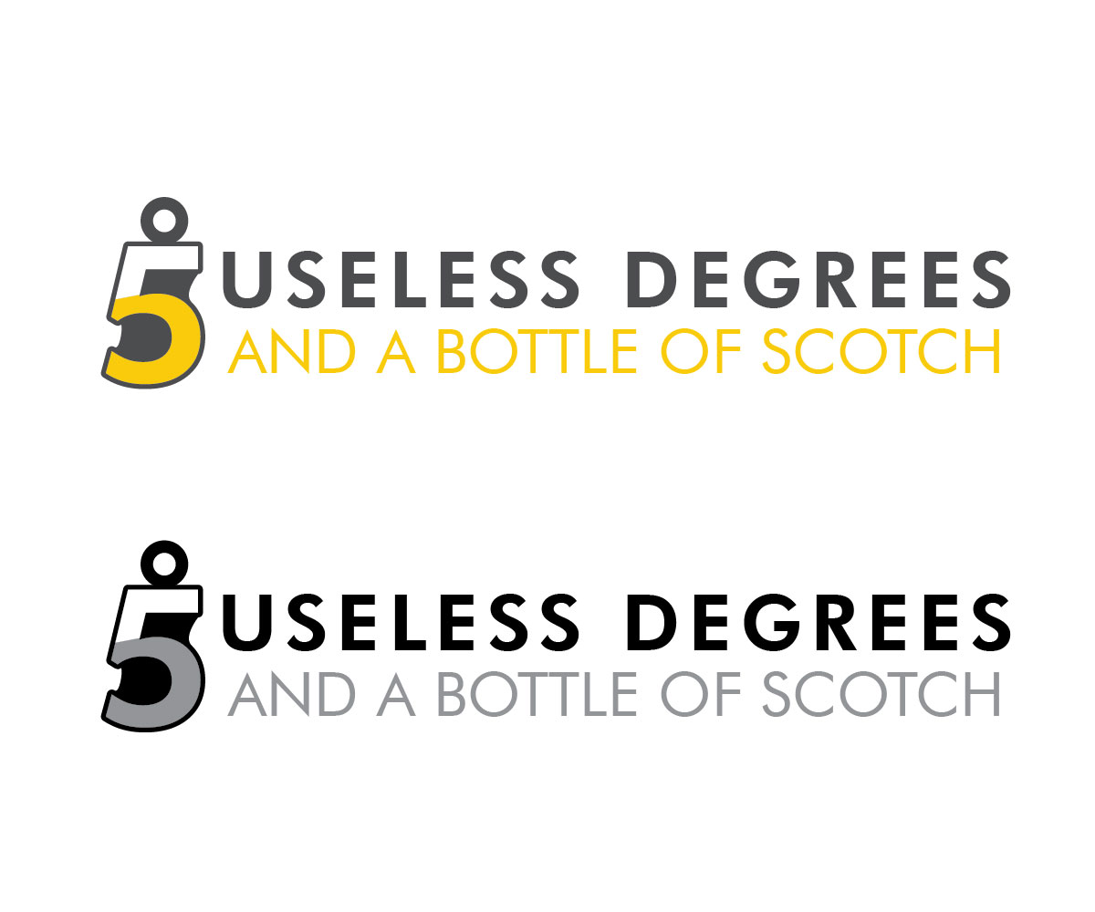 Logo Design by Two Color Design for 5 Useless Degrees & A Bottle of Scotch | Design #3275027