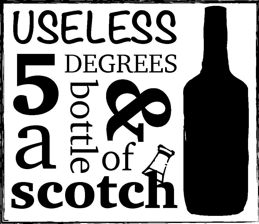 Logo Design by designertrista for 5 Useless Degrees & A Bottle of Scotch | Design #3262262