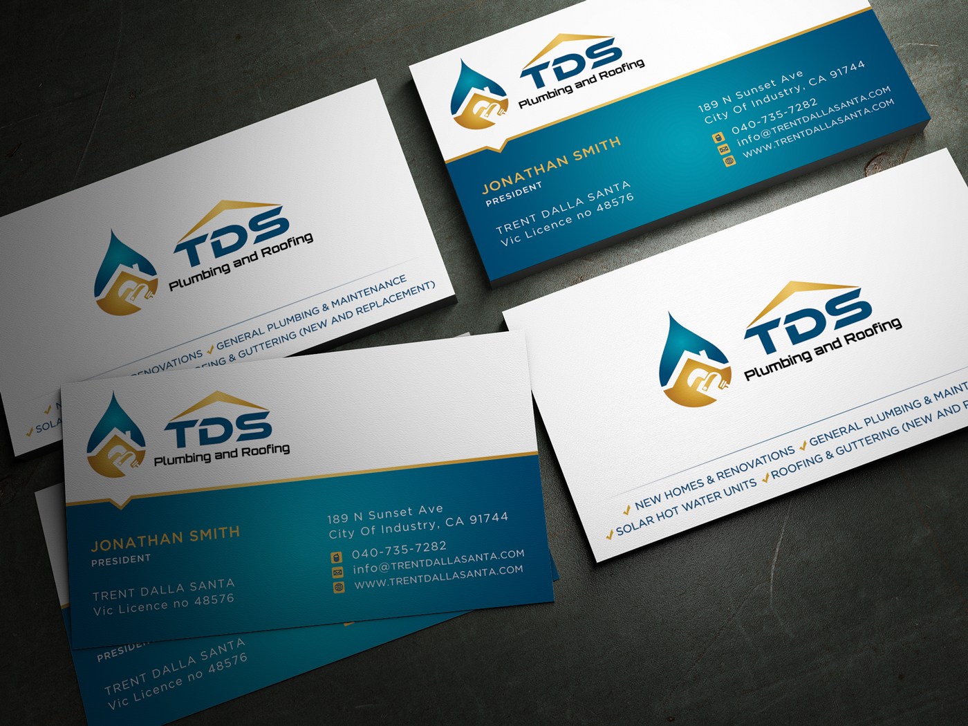 Business Card Design by Mili_Mi for TDS Plumbing and Roofing | Design #3236255