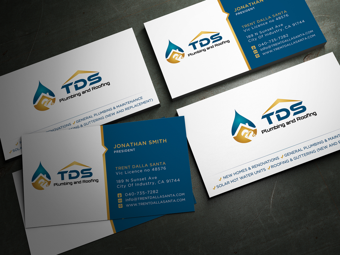Diseño de Tarjeta de Presentación por Mili_Mi para TDS Plumbing and Roofing | Diseño #3236261