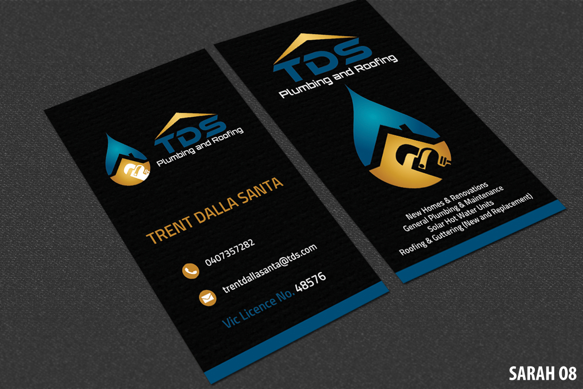 Diseño de Tarjeta de Presentación por Sarah Haroon para TDS Plumbing and Roofing | Diseño #3250775