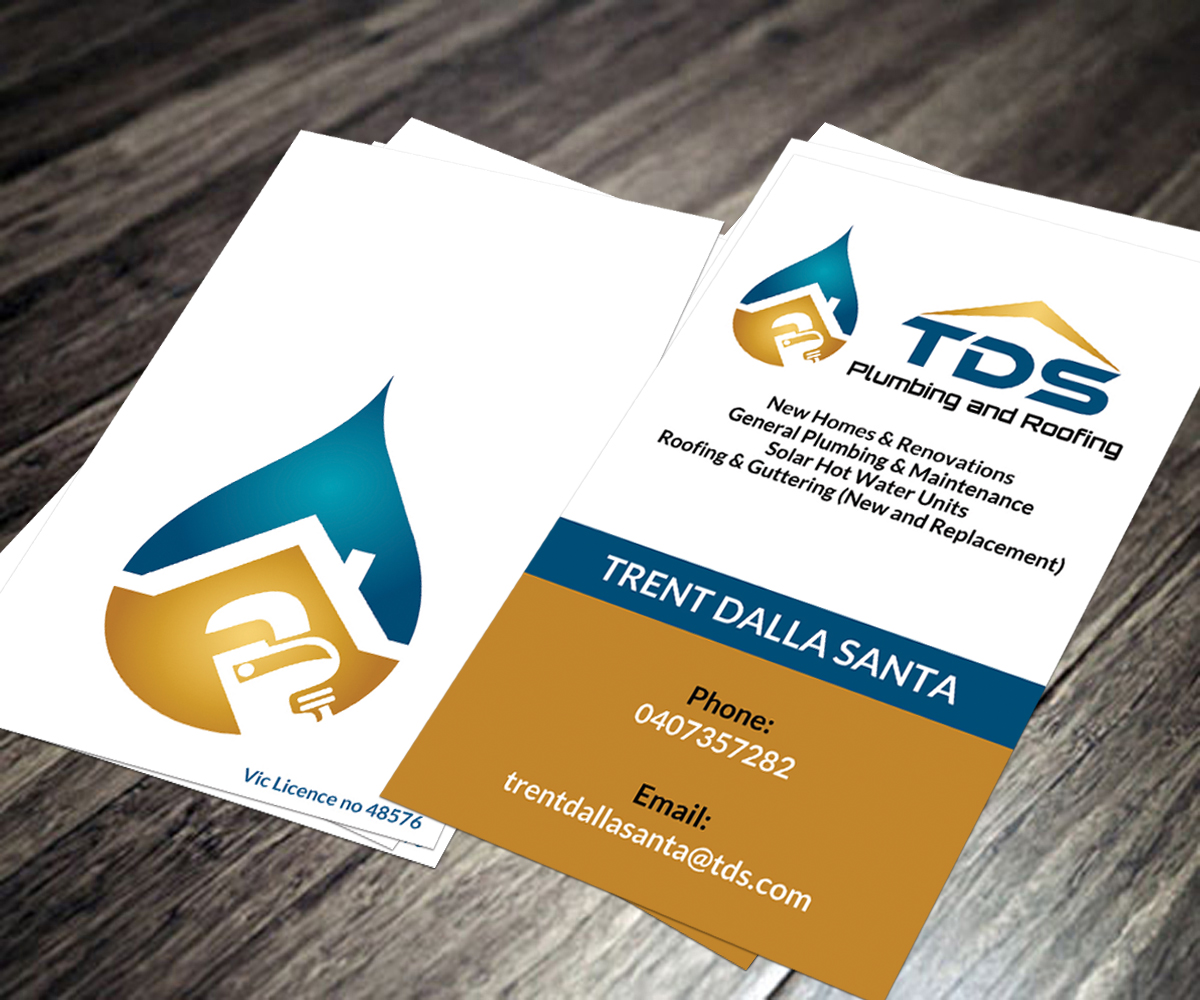Diseño de Tarjeta de Presentación por Sarah Haroon para TDS Plumbing and Roofing | Diseño #3250962