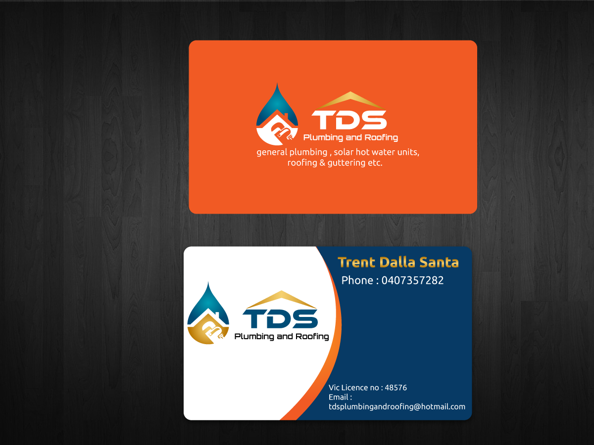Diseño de Tarjeta de Presentación por Anyl Thapa para TDS Plumbing and Roofing | Diseño #3264725