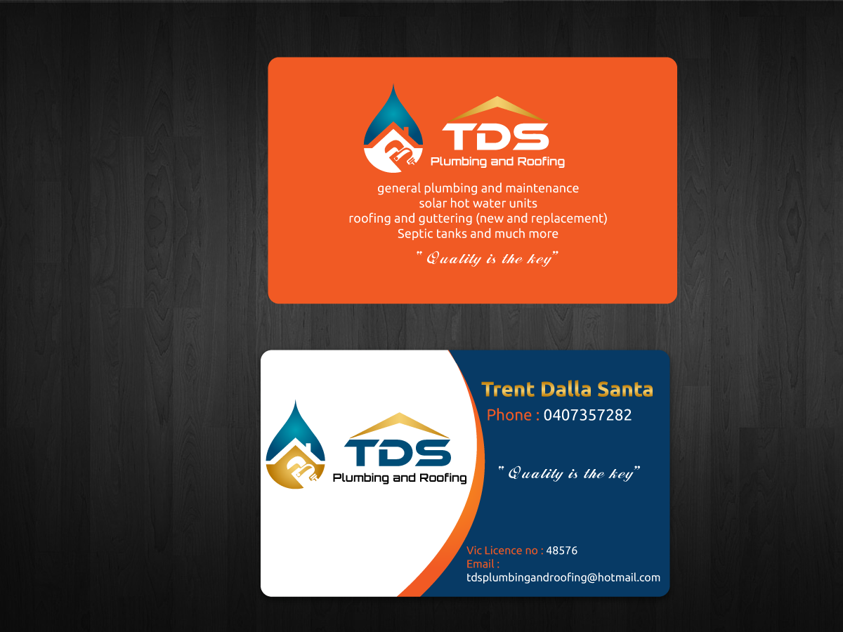 Diseño de Tarjeta de Presentación por Anyl Thapa para TDS Plumbing and Roofing | Diseño #3296385