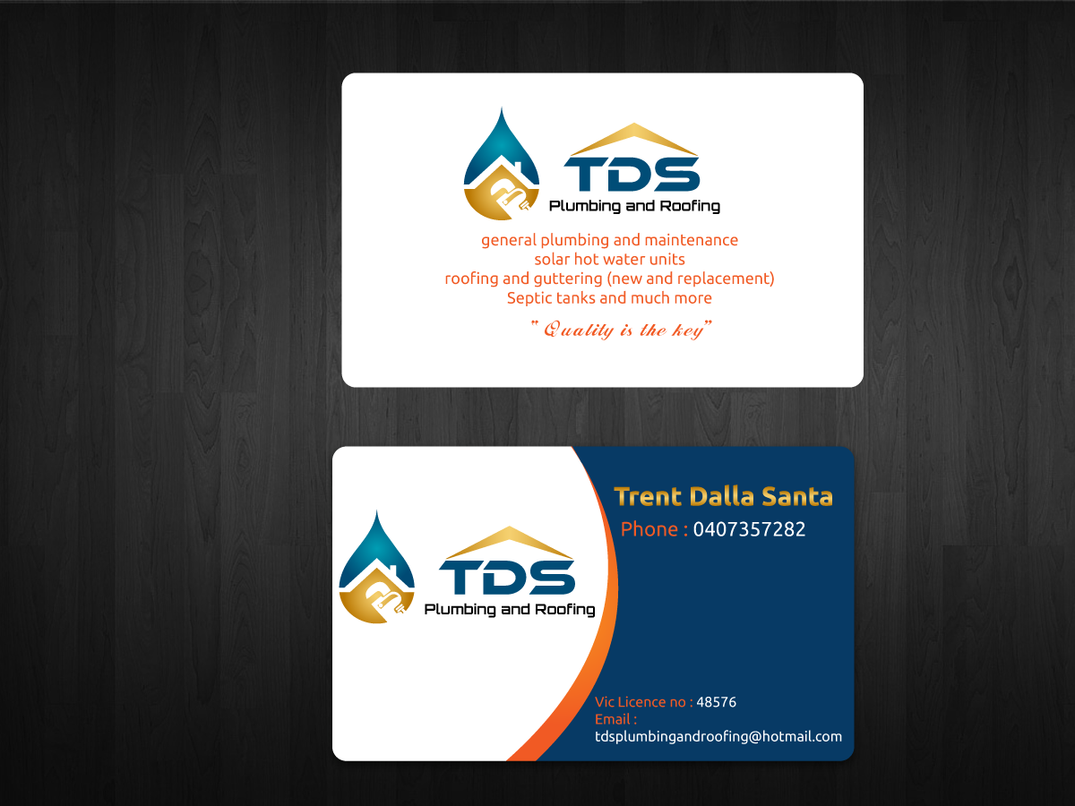 Diseño de Tarjeta de Presentación por Anyl Thapa para TDS Plumbing and Roofing | Diseño: #3313315