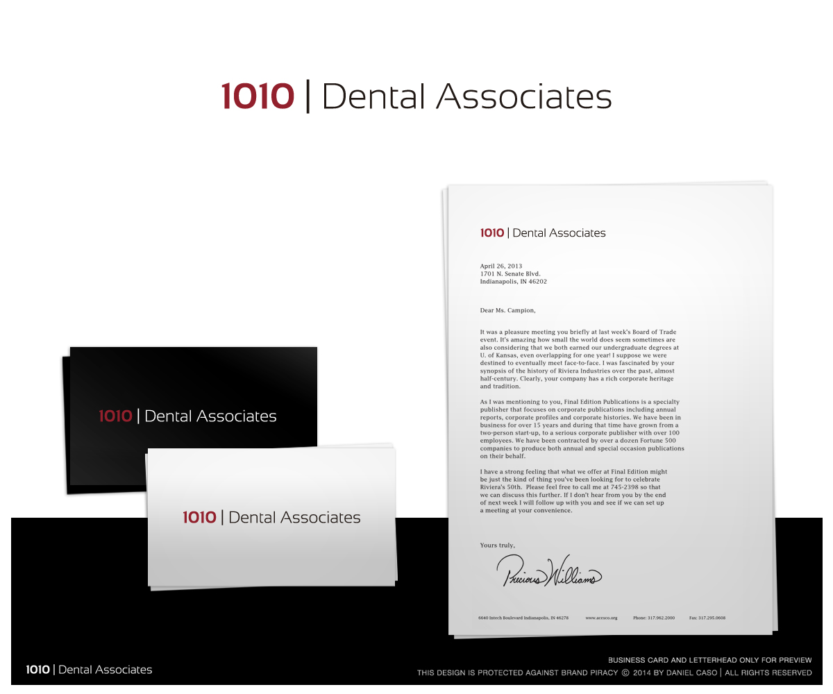 Logo Design by Daniel Caso Design for 1010 Dental Associates | Design #3283276