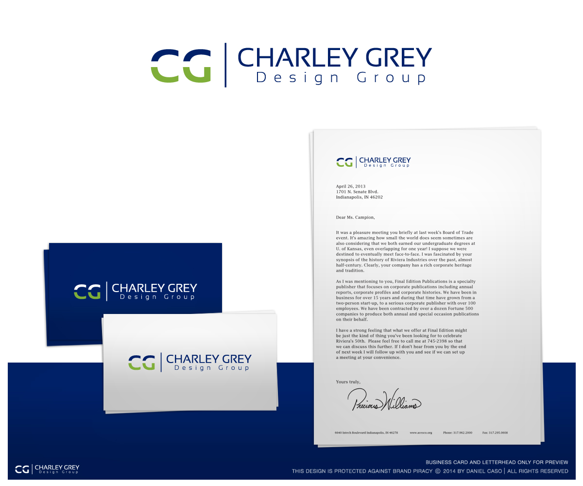 Logo Design by Daniel Caso Design for Charley Grey Design Group, LLC | Design #3283270