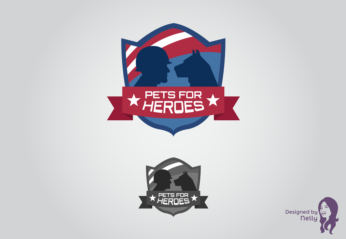 Logo Design by nelly.kaz for Pets For Heroes | Design #3290786