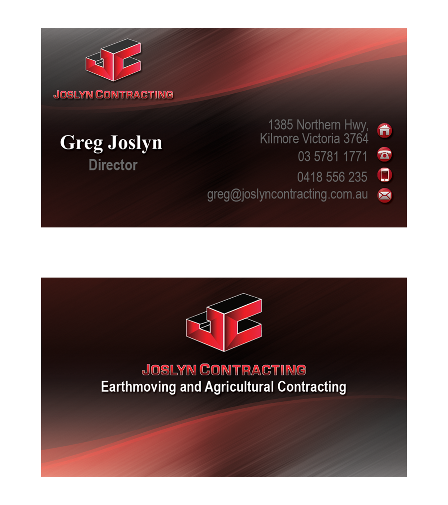 Business Card Design by Kiki Hermawan for Joslyn Contracting | Design #3221812