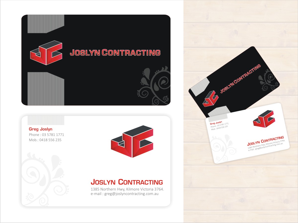 Business Card Design by Vish for Joslyn Contracting | Design #3220614