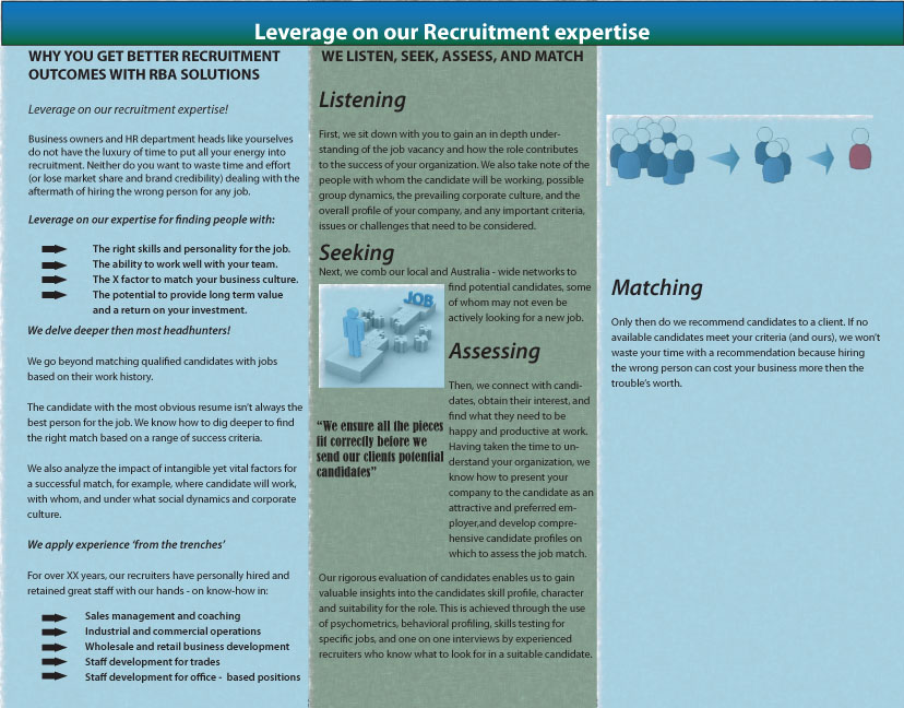 Professional, Upmarket, Recruitment Brochure Design for a Company 