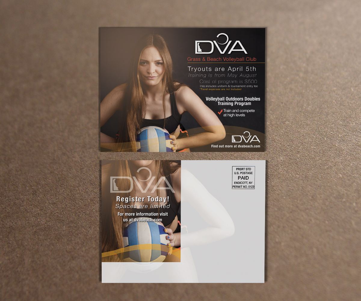 Postcard Design by Hunter for Delaware Volleyball Academy | Design #3257003