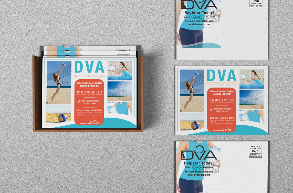Postcard Design by Hunter for Delaware Volleyball Academy | Design #3272559