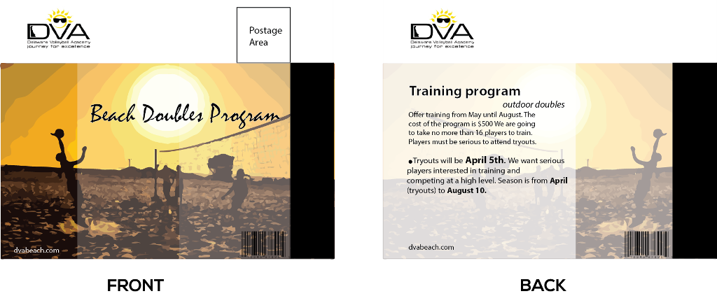 Postcard Design by nafizrahat for Delaware Volleyball Academy | Design #3339359