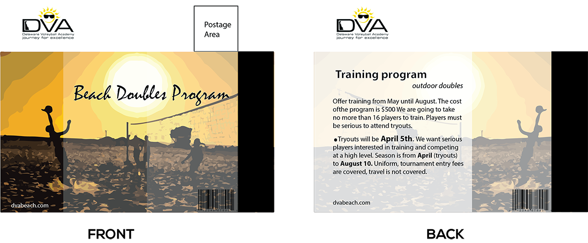 Postkarten-Design von nafizrahat für Delaware Volleyball Academy | Design #3353627