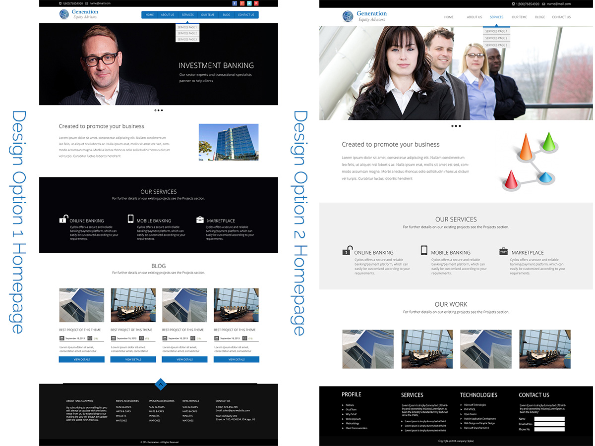 Web Design par uniquetribe pour Generation Equity Advisors | Design #3240212