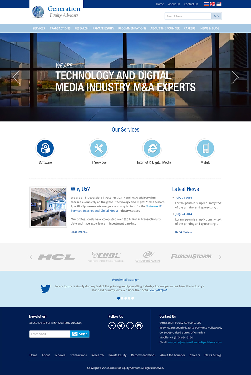 Web-Design von Mayank Patel für Generation Equity Advisors | Design #3259819