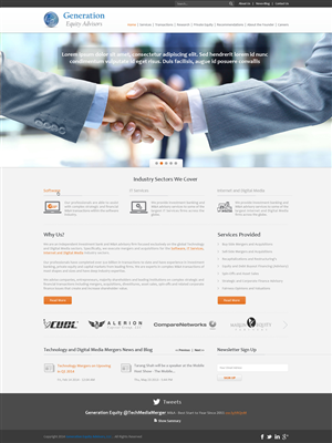 Web Design par Desire Design Solutions pour Generation Equity Advisors | Design : #3247010