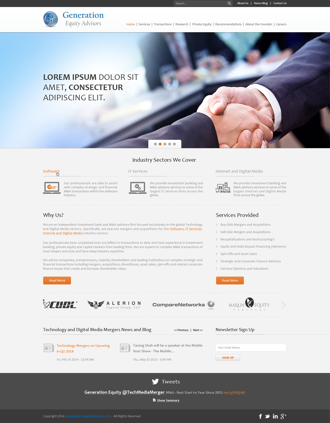 Diseño Web por Desire Design Solutions para Generation Equity Advisors | Diseño #3257664
