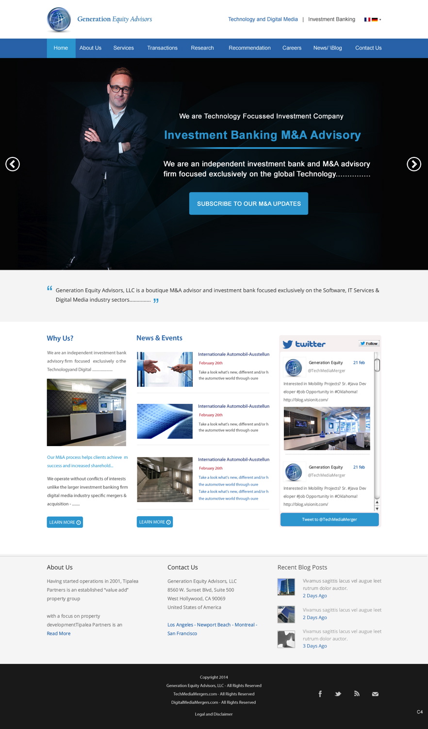Web-Design von pb für Generation Equity Advisors | Design #3245865