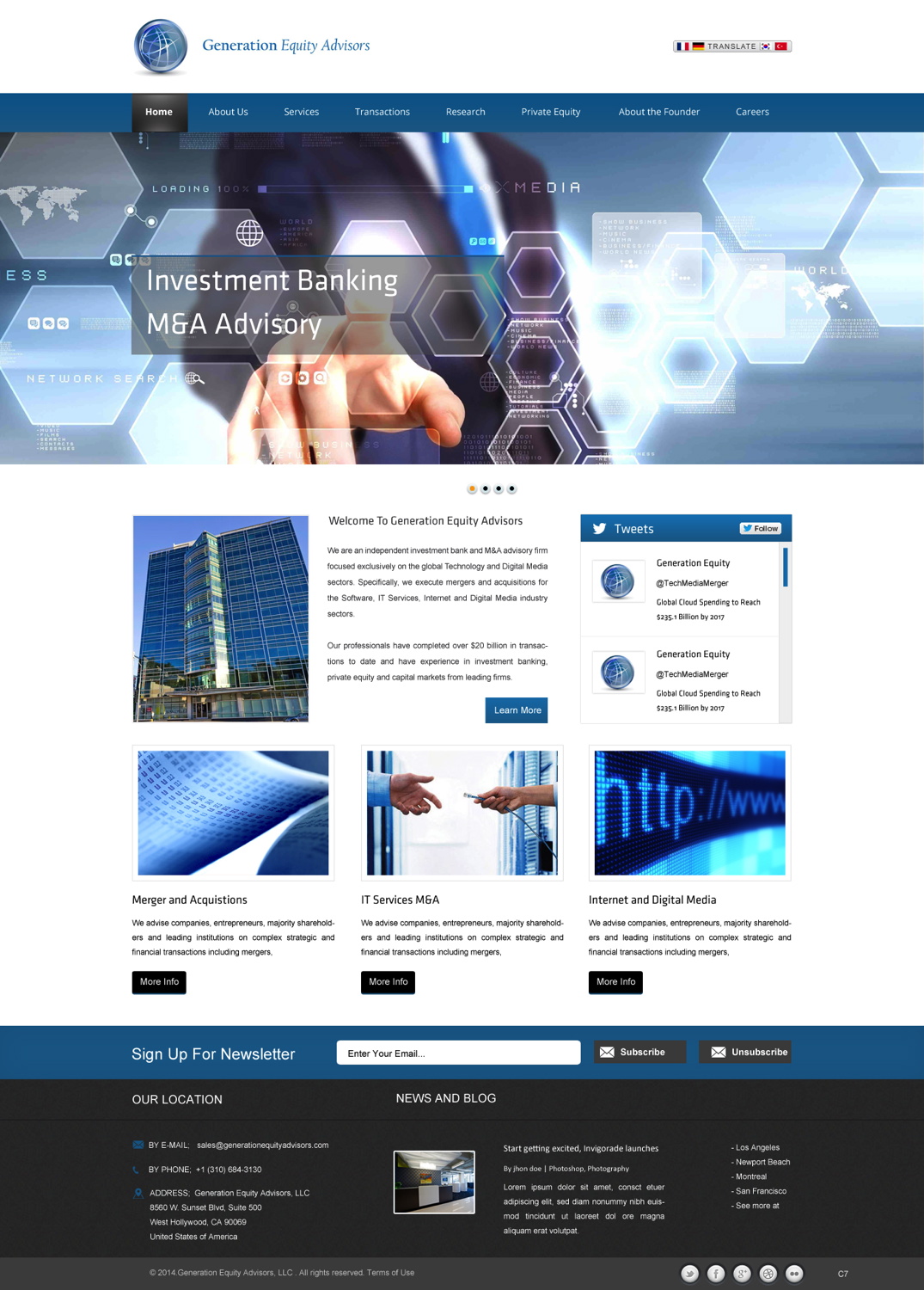 Diseño Web por pb para Generation Equity Advisors | Diseño #3245867