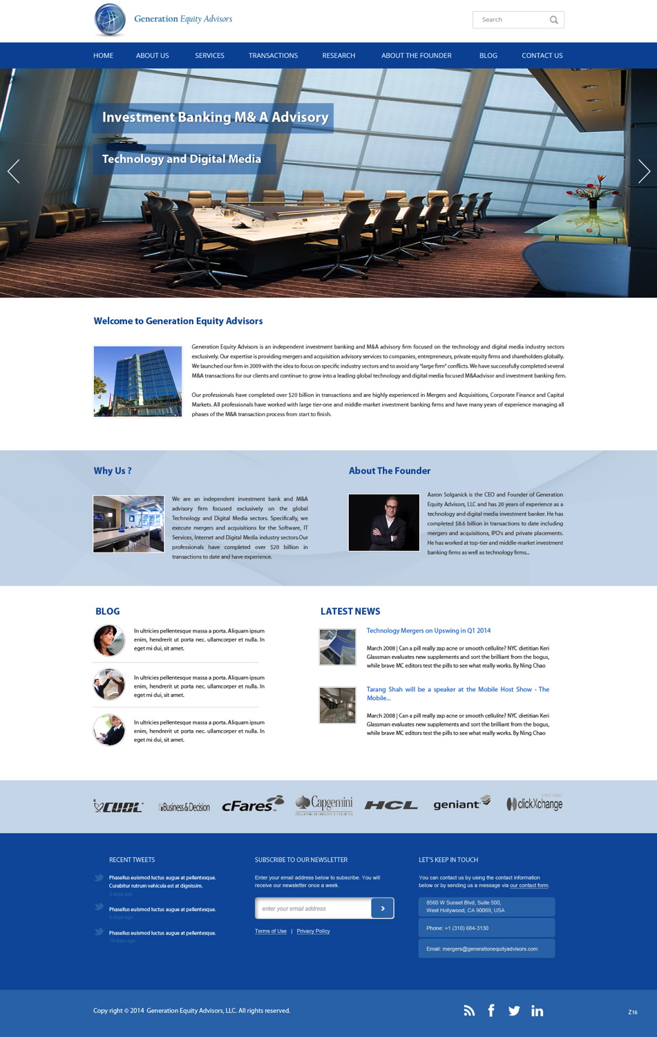 Web Design par pb pour Generation Equity Advisors | Design #3245873