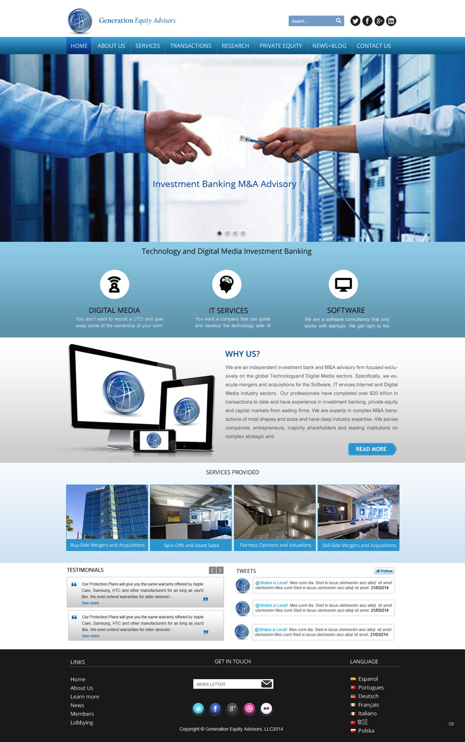 Web Design by pb for Generation Equity Advisors | Design #3245882