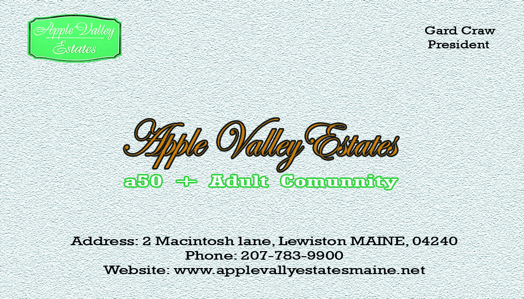 Visitenkarten-Design von ksv für Apple Valley Estates | Design #3231000