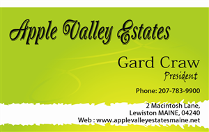 Business Card Design by tharu creation for Apple Valley Estates | Design #3230071